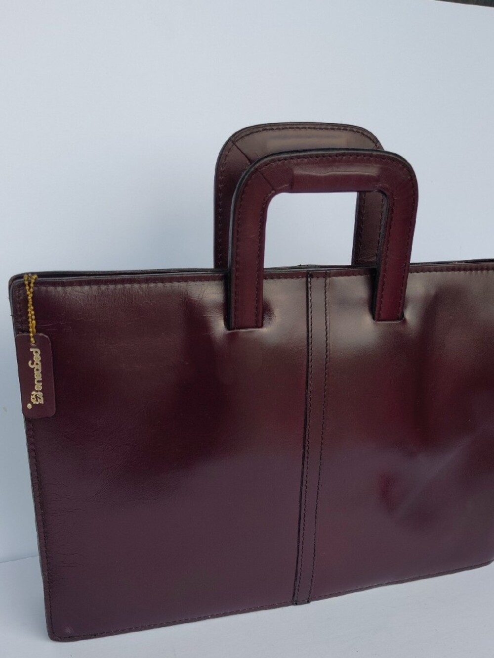 VTG Pegasus Leather Drop-Handle Briefcase Portfolio Oxblood - USA Made - Picture 7 of 13